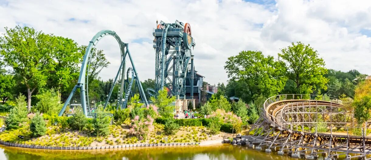 Achtbaan de Baron 1898 in pretpark de Efteling, dichtbij Roan camping Marvilla Parks Kaatsheuvel.